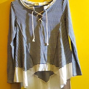 Vintage Havana asymetrical long sleeves sailor top